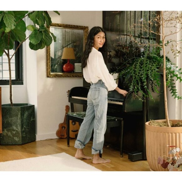 💕DOEN💕 Doen x Dronme Denim Dronme Jeans ~ Kims Wash Blue 31 NWT - Picture 6 of 16